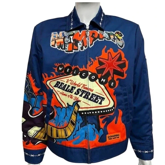BRAND X Memphis Varsity Jacket XL | Raise Hell Break Rules Graphic Streetwear - Picture 1 of 9